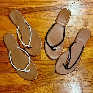 Braided faux leather sandals